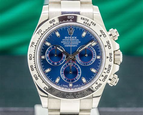 daytona white gold racing blue dial|Rolex Daytona White gold .